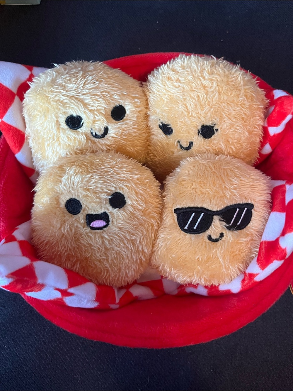 Plush Emoji nugget Stuffed Toy - Cream Smiley Set